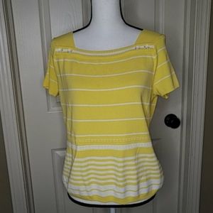 Christopher Banks Square Neckline Knit Yellow Top